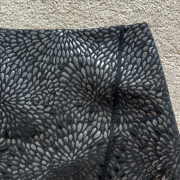 LOFT Black Wrap Skirt with Metallic Detail - Picture 3 of 3